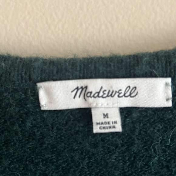 Madewell Cozy Walker Open Duster Cardigan Dark Forest Green Alpaca Merino Blend - Picture 4 of 8